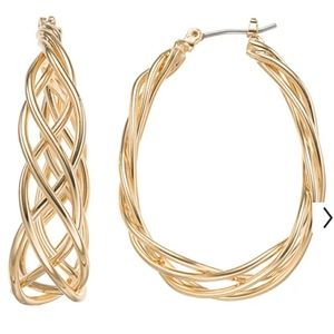 Napier Braided Oval Hoop Earrings